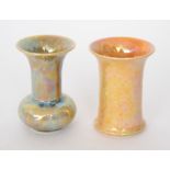 Two small Ruskin Pottery lustre glaze vases,