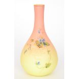 A large late 19th Century Mount Washington Queens Burmese glass vase of swollen ovoid form with