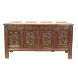 An 18th Century oak coffer,