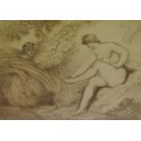 AFTER THOMAS ROWLANDSON - The Fair Bather, etching, reprint, framed,