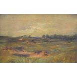 J.WATSON - A moorland landscape, oil on canvas, signed, framed, 20cm x 30cm.