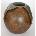A large early 20th Century Stevens & Williams Carleon Ware vase of spherical form with sheered and