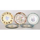 A collection of assorted cabinet plates to include Wedgwood Florentine examples,