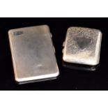 An Edwardian hallmarked silver cigarette case of shaped rectangular form with all over foliate