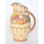 A 1930s Charlotte Rhead for Bursley Ware flower jug decorated in the TL95 pattern with tubelined