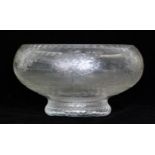 A large 20th Century Thomas Webb & Sons clear crystal glass bowl of footed circular form,