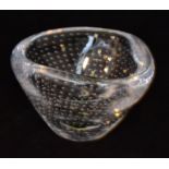 A post-war clear crystal Kosta bowl of trim form,