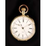 An early 20th Century open faced, crown wind, chronograph pocket watch,
