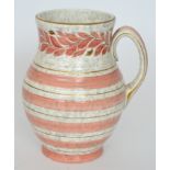 A 1930s Charlotte Rhead for Crown Ducal Pink Trailing Leaf 3728 pattern flower jug, printed marks,