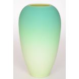 A late 19th Century Thomas Webb & Sons vase of ovoid form decorated with a pale green over opal dye