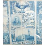 A late 19th Century printed silk handkerchief Towers of Varieties & Circus, Hurst St,