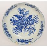 A late 18th Century First Period Worcester cress drainer decorated in the underglaze blue and white