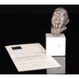 A hallmarked silver limited edition cast bust of Sir Winston Churchill,