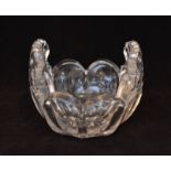 A large early 19th Century Regency crystal glass piggin of circular form with slice cut body rising
