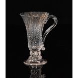 A mid 18th Century jelly glass circa 1750 with a bell form bowl decorated with fine ribbed and