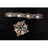 A 1940s Spanish silver and paste brooch,