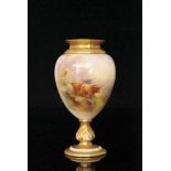 A Royal Worcester pedestal vase decorated by Harry Stinton,