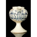 An 18th Century Delft wet drug jar, probably London,