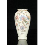 A late 19th Century Harrach vase of footed shouldered ovoid form with shallow collar neck,