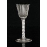 A mid 18th Century wine glass circa 1750,