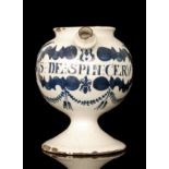 A mid 18th Century Delft wet drug jar,