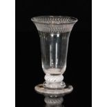 An 18th Century jelly glass circa 1760 with round funnel bowl and everted rim decorated with an