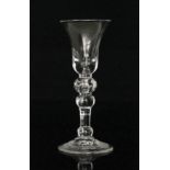 A mid 18th Century wine glass circa 1750,