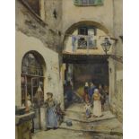 CHARLES EDOUARD DUBOIS (1847-1885) - A Parisian street scene, watercolour, signed, framed, 32.