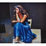 ROBERT LENKIEWICZ (1941-2002) 'Anna in Blue', photographic reproduction,