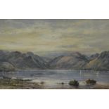 CHARLES NICHOLLS WOOLNOTH (1815-1906) - A Highland loch scene, gouache, signed, framed, 27.