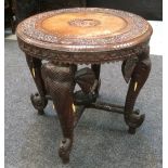 An early 20th Century Anglo-Indian hardwood occasional table of circular form,