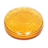 Rene Lalique - A powder box and cover in the Tokio pattern, No 50, of shallow circular form,