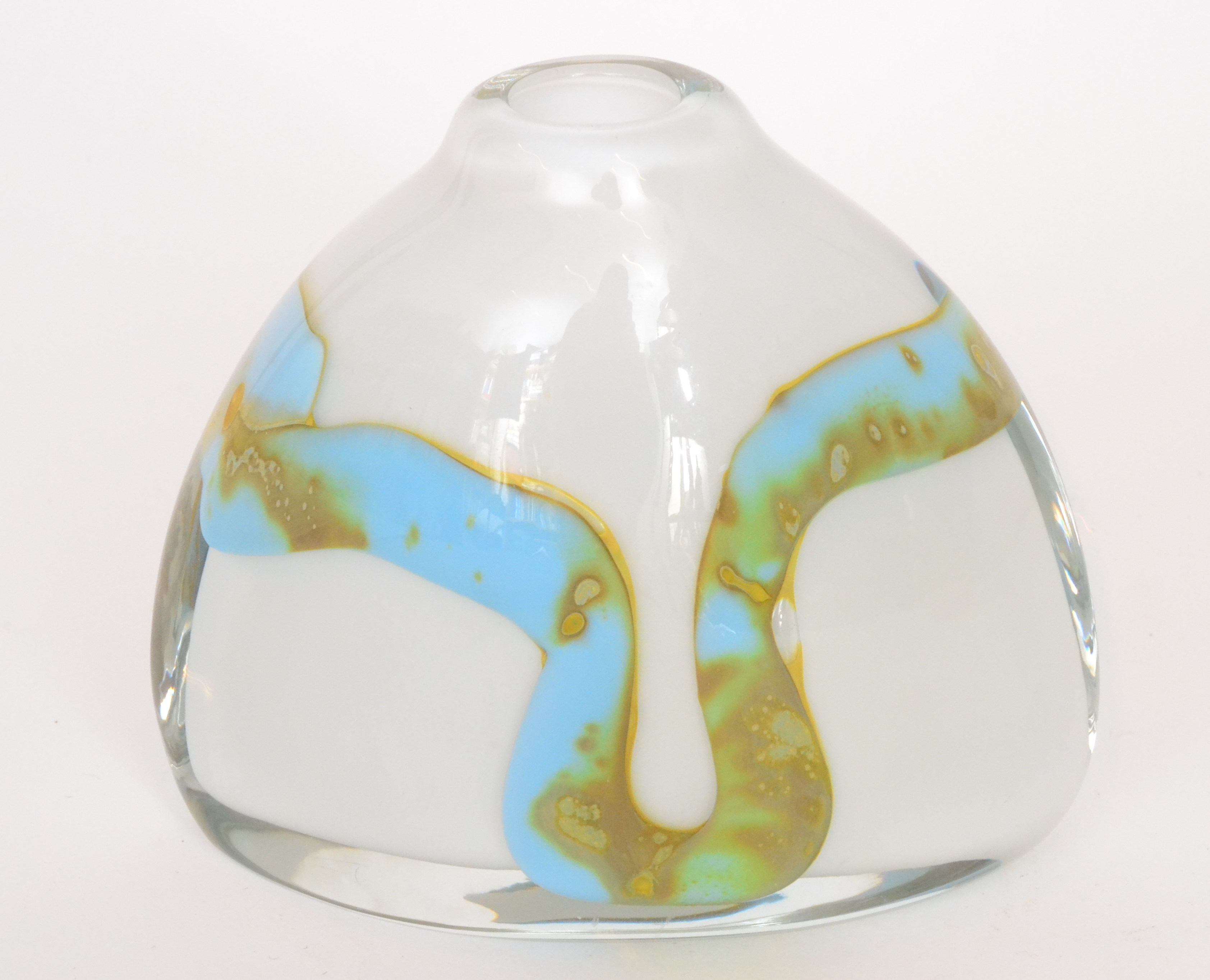Sam Herman - Rosenthal - A later 20th Century glass vase of compressed domed form,