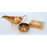 Brian Tomkinson - A hand wrought copper sauce boat in the Arts and Crafts taste of tear form with a