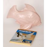 Le Jan - A French 1930s Art Deco model of a fish glazed in powder pink, unmarked,