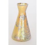 Loetz - An early 20th Century glass vase of conical form with everted collar neck,