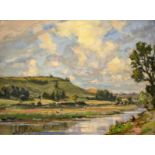 Bertram Priestman RA (1868-1951) - 'The River Severn', oil on board,