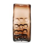 Geoffrey Baxter - Whitefriars - A Textured range Nuts & Bolts vase, pattern No 9668 in Cinnamon,