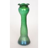 Rindskopf - A large early 20th Century hyacinth vase with conical base rising to a swollen sleeve