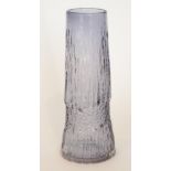 Geoffrey Baxter - Whitefriars - A large Textured range vase, pattern No 9825 in pale Indigo,