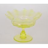 Unknown - A late 19th Century Stourbridge glass bowl of shallow circular form with fluted body and