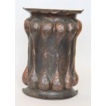 Unknown - A large late 19th Century beaten copper umbrella stand of semi-circular form relief