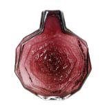 Geoffrey Baxter - Whitefriars - A textured range Banjo vase, pattern 9681 in Aubergine,