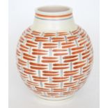 Poole Pottery - A 1950s Freeform shape 723 vase decorated in the GBA pattern,