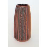 Jenny Haigh - Poole Pottery - An Atlantis vase of tapering form decorated with incised linear