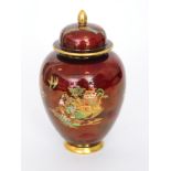 Carlton Ware - New Mikado - A ginger jar and cover decorated with an enamel and gilt Chinoiserie