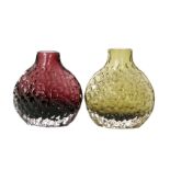 Geoffrey Baxter - Whitefriars - A Textured range Onion vase, pattern No 9758 in Aubergine,