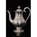 A Victorian hallmarked silver baluster coffee pot,