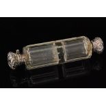 A Victorian clear glass double ended scent bottle,