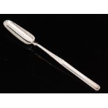 A George III hallmarked silver marrow scoop of plain form, length 23cm, London 1804, makers mark IB.